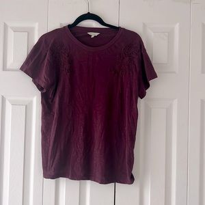 Lucky Brand floral embroidered T-shirt